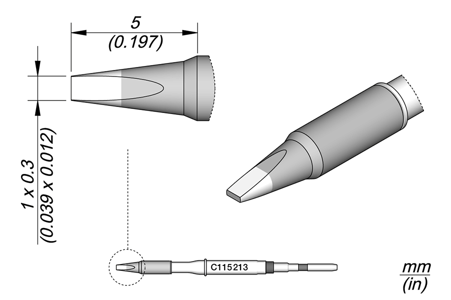 C115213 - Chisel Cartridge 1 x 0.3 HT